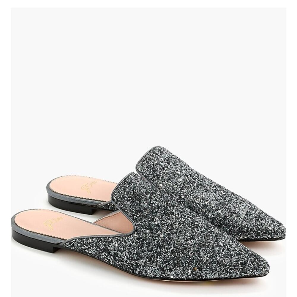 J.Crew Pointed Toe Glitter Slides Size: 7 - image 1